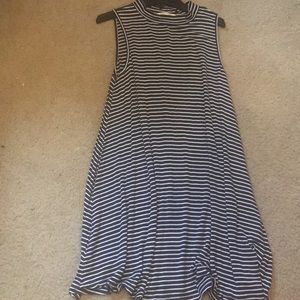 Navy blue striped dress